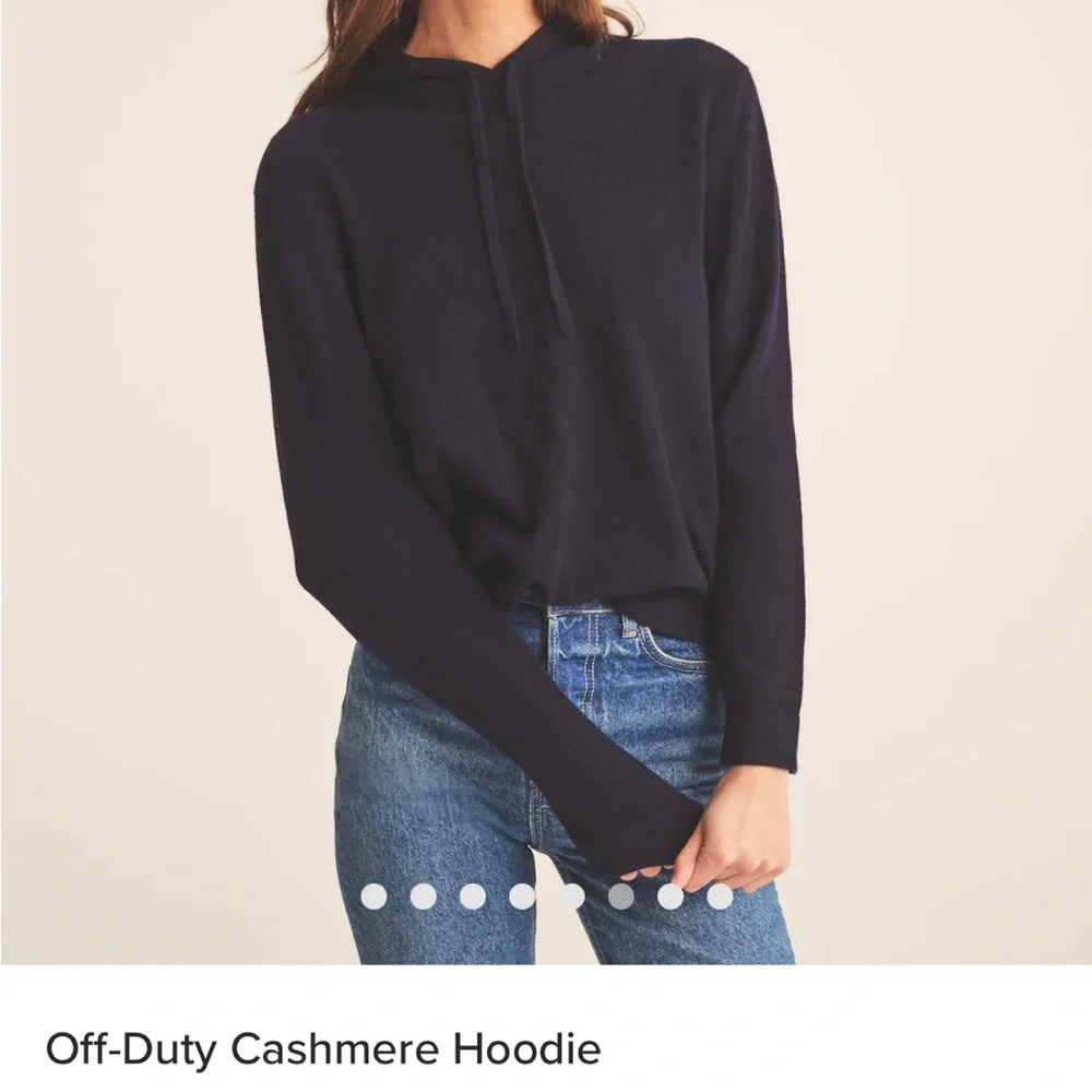 NWT Naadam Off-Duty Cashmere Hoodie XS in Navy - Picture 2 of 4